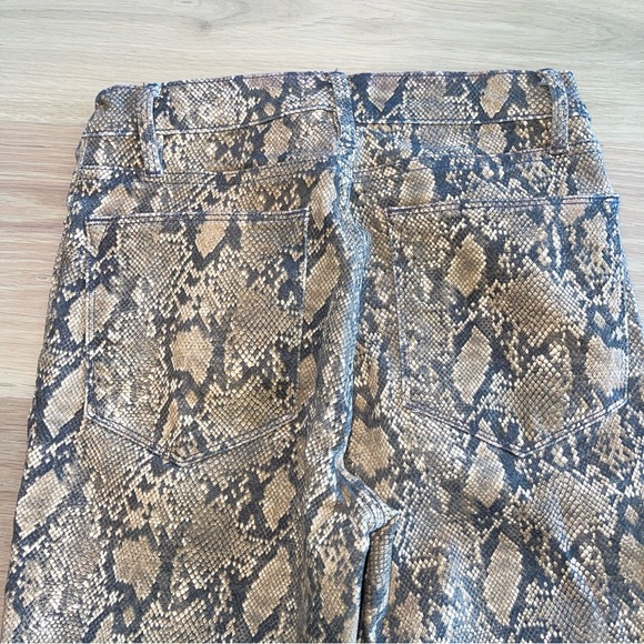 Frame Le High Straight-Leg Python-Print Coated Jeans 26 - Picture 11 of 13